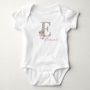 Eleanor Name Baby Outfit Letter Romper Floral Girl Strampler