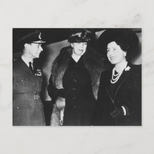 Eleanor Roosevelt King George VI Queen Elizabeth Postkarte