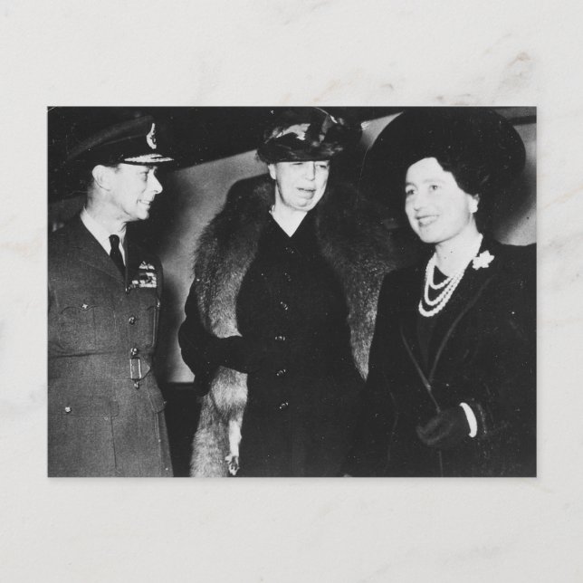 Eleanor Roosevelt King George VI Queen Elizabeth Postkarte (Vorderseite)