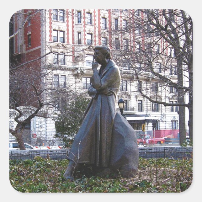 Eleanor Roosevelt Monument Quadratischer Aufkleber (Vorderseite)