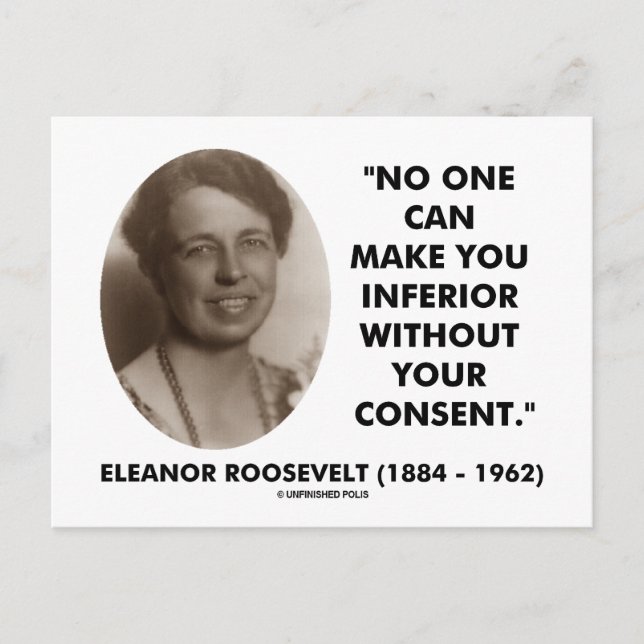 Eleanor Roosevelt Niemand kann dich unterlegen Postkarte (Vorderseite)