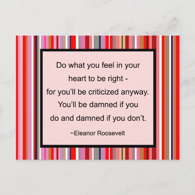Eleanor Roosevelt Quote Postcard Postkarte (Vorderseite)