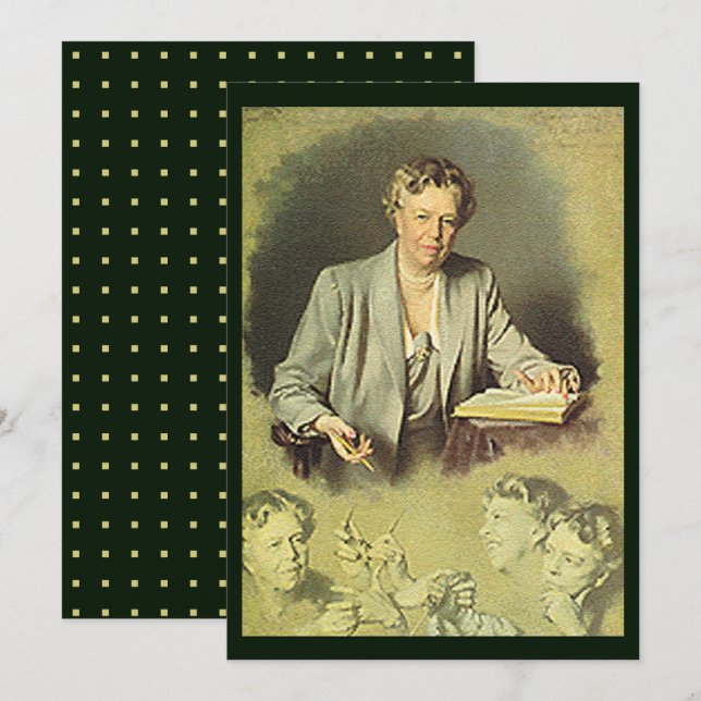 Eleanor Roosevelt White House Portrait Flat Karte (Vorne/Hinten)