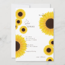 Elebant Sunflowers Einladung zur Hochzeit