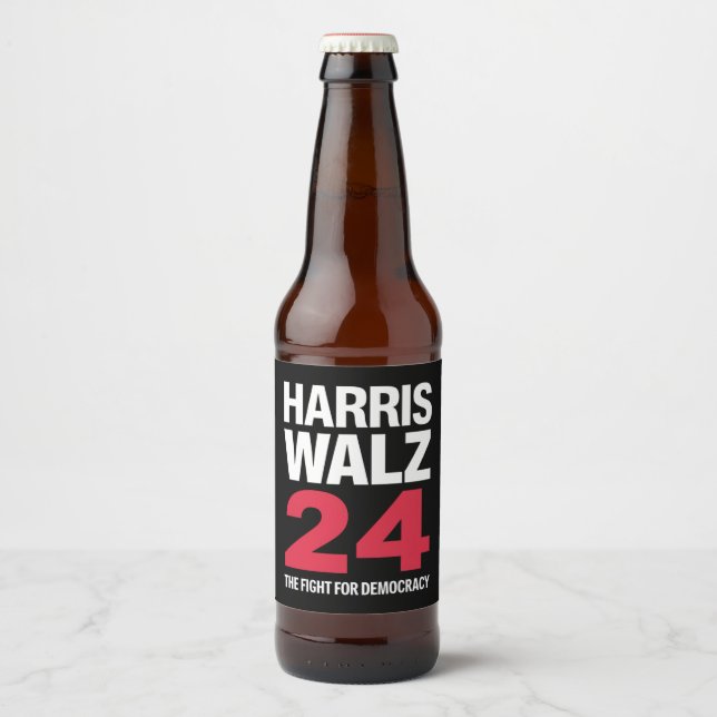 Elect Kamala Harris & Tim Walz 2024 Bierflaschenetikett (Vorderseite)
