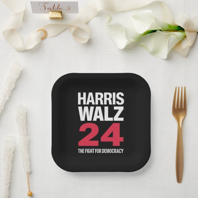 Elect Kamala Harris & Tim Walz 2024 Pappteller (Hochzeit)