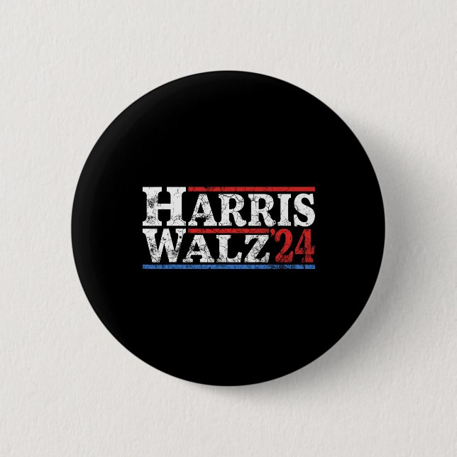 Election Kamala Harris Tim Waltz 2 Button (Vorderseite)