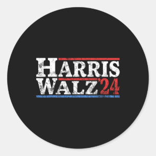 Election Kamala Harris Tim Waltz 2 Runder Aufkleber