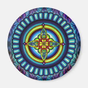 "Electra Star" Mandala von Jay Rizzi Magnet