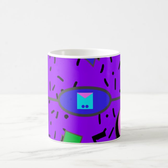 Electric 80er Memphis Abstrakt Style Retro Nahtlos Kaffeetasse (Mittel)