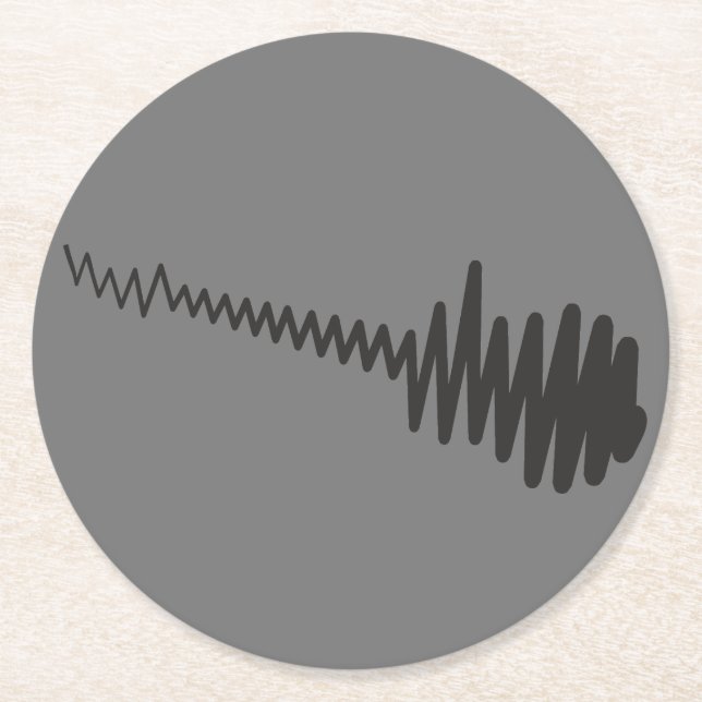Electric Black Waveform Guitar Sound Runder Pappuntersetzer (Vorderseite)