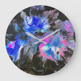 Electric Bloom Abstract Clock Große Wanduhr