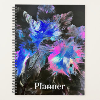 Electric Bloom Abstract Spiral-bound Planner Planer