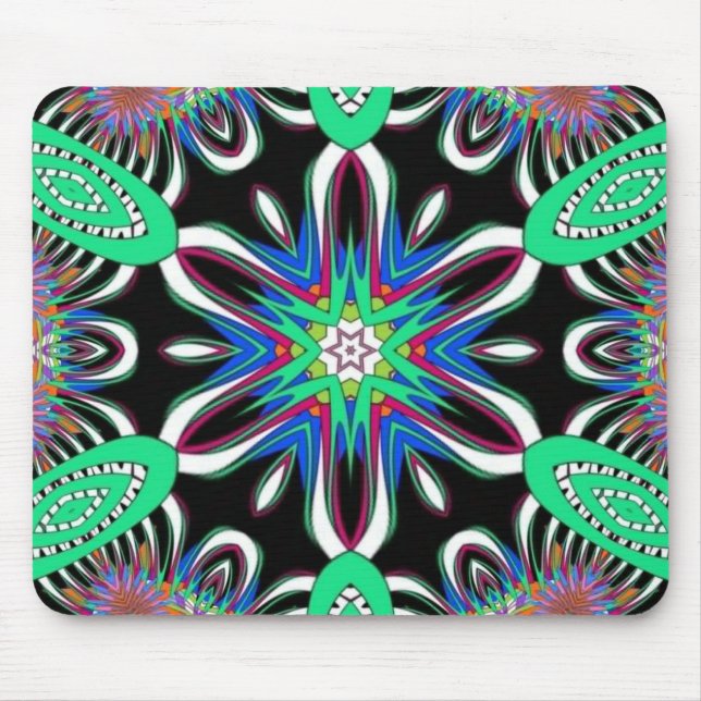Electric Bloom Mandala Mousepad (Vorne)