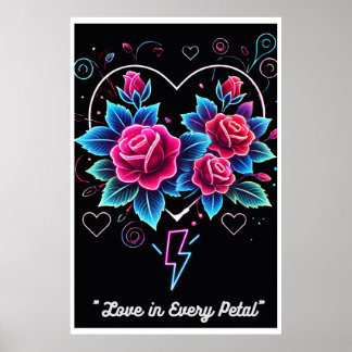"Electric Bloom: Neon Liebe Symphony" Poster