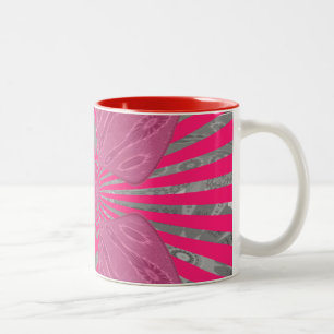 Electric Bloom Wings: Ein lebendig kantiger und sc Zweifarbige Tasse
