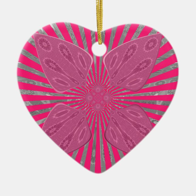 Electric Bloom Wings: Ein lebhafter Edgy und schön Keramik Ornament (Vorne)