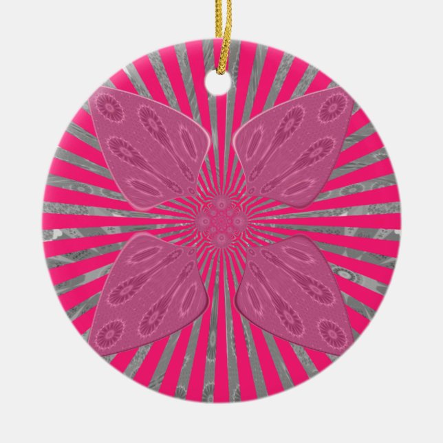 Electric Bloom Wings: Ein lebhafter Edgy und schön Keramikornament (Vorne)