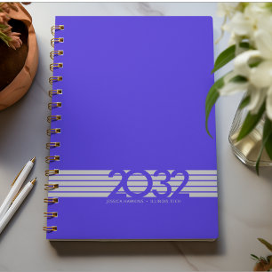 Electric Blue Bottom Stripe Spiral wöchentlich Planer