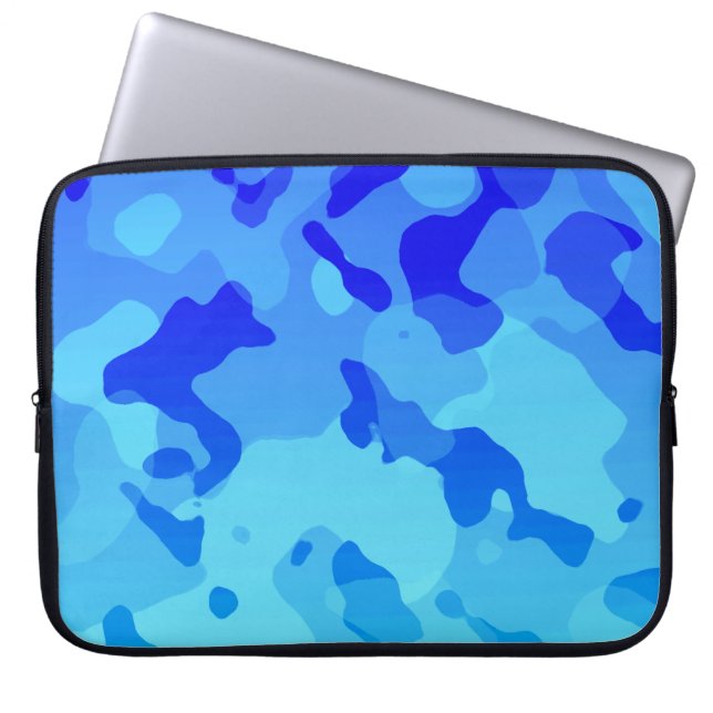 Electric Blue Camouflage; Camouflage Laptopschutzhülle (Vorderseite)