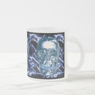 Electric Blue Chrome Skull-Tasse Mattglastasse