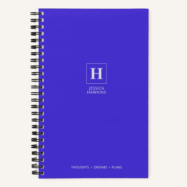 Electric Blue Classic Monogram Notizbuch (Vorderseite)