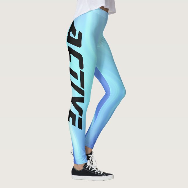 Electric Blue Color Active Sport Leggings (Rechts)