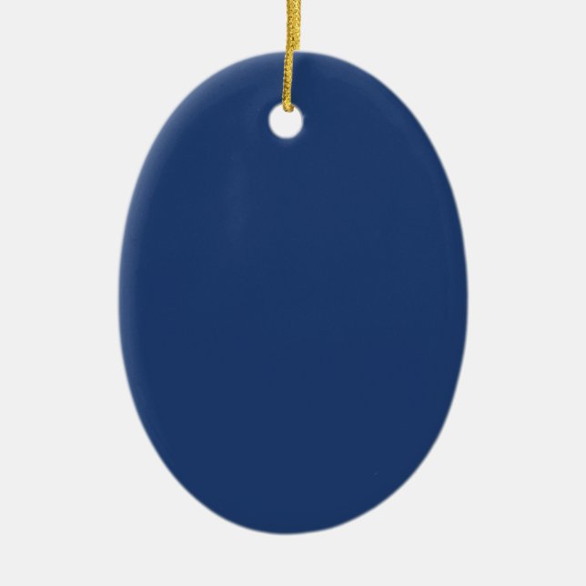 Electric Blue - Elegantes Modefarbmuster Keramik Ornament (Vorne)