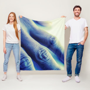 Electric Blue Hand Fleecedecke