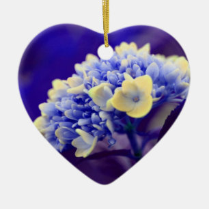 Electric Blue Hydrangea Blume Keramik Ornament