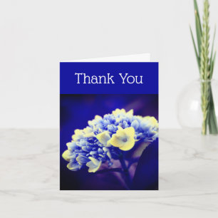 Electric Blue Hydrangea Floral Dankeschön Karte