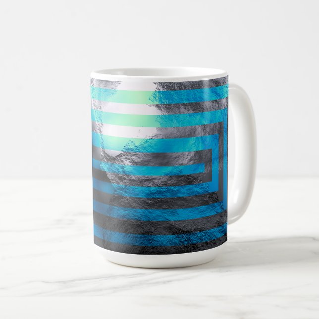 Electric Blue Labyrinth Kaffeetasse (VorderseiteRechts)