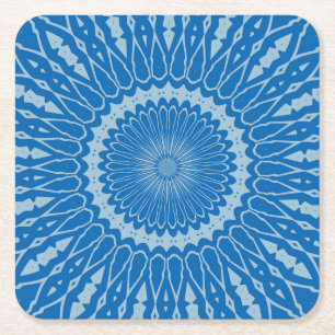 Electric Blue Lemonade und Aquamarine Duo Tone Man Rechteckiger Pappuntersetzer