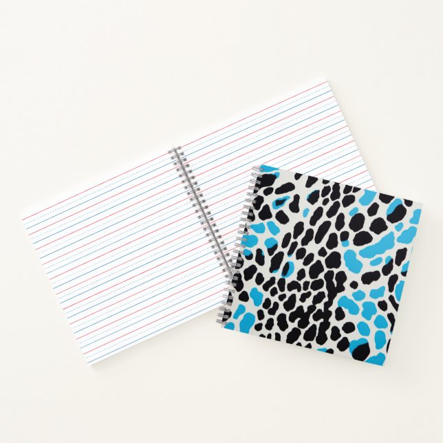 Electric Blue Leopard Notebook Notizbuch (Innenseite)