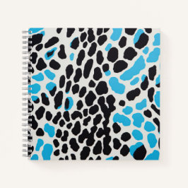 Electric Blue Leopard Notebook Notizbuch