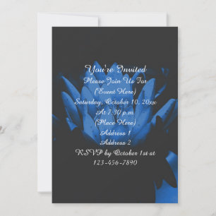 Electric Blue Lily Lotus Blossom Party Einladung