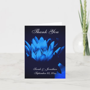 Electric Blue Lotus Lily Wedding Dankeschön Karte