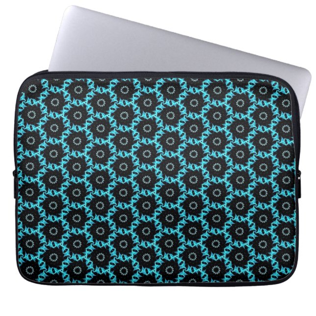 Electric Blue Mandala Laptopschutzhülle (Vorderseite)