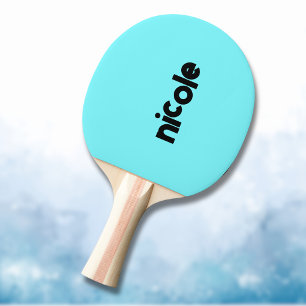 Electric Blue Modern Name   Trendy Minimalistisch Tischtennis Schläger