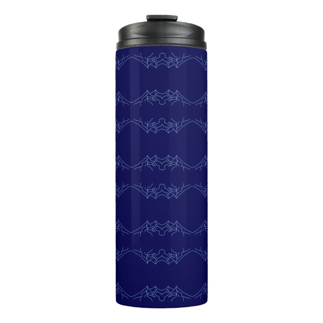 Electric Blue Neural Horizon Abstract Pattern Thermosbecher (Vorderseite)