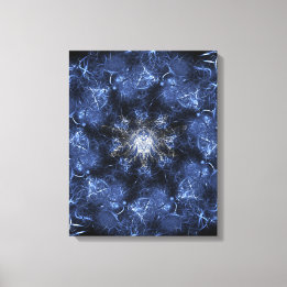 Electric Blue Plasma Fractal Art Leinwanddruck