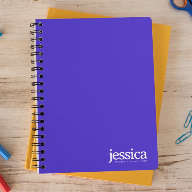Electric Blue Rounded Modern Typografy Notizbuch (Von Creator hochgeladen)