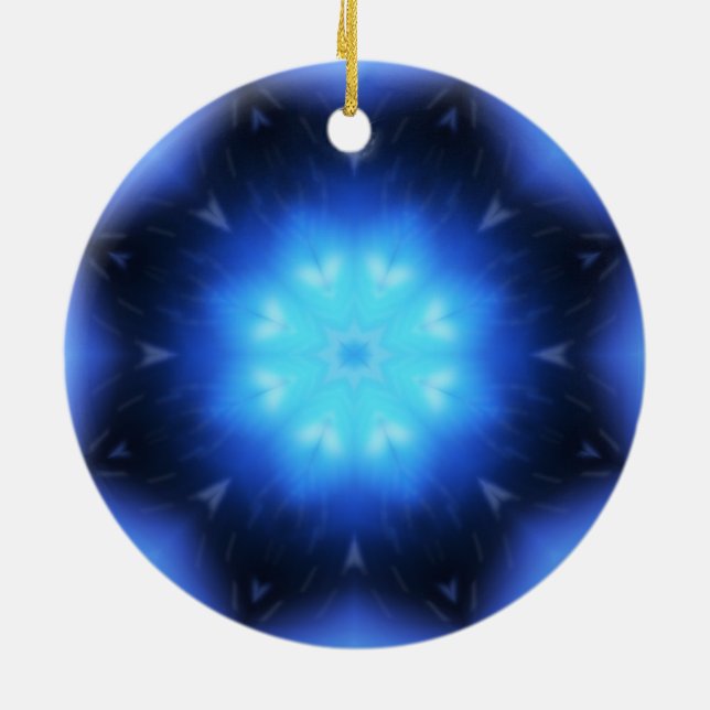 Electric Blue Star Keramik Ornament (Hinten)