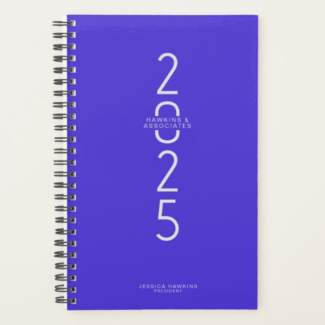 Electric Blue Vertical Modern Year Weekly Planer (Vorderseite)