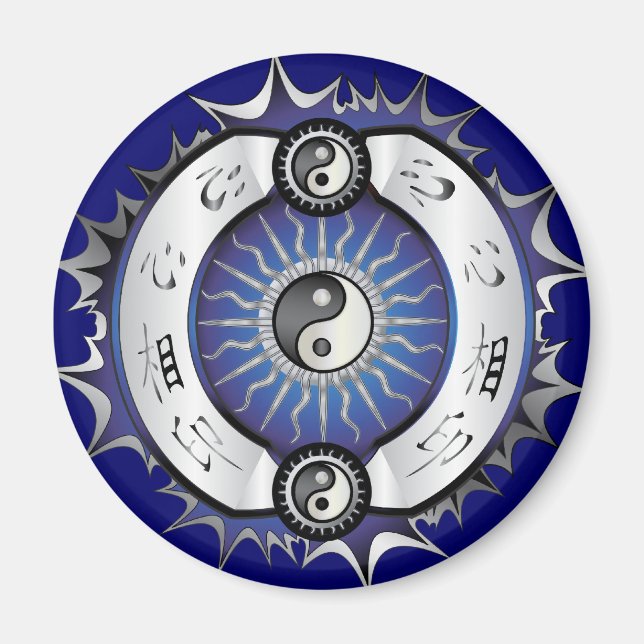 Electric Blue Yin Yang Magnet (Vorne)