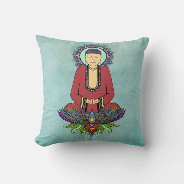 Electric Buddha Throw Kissen (Vorderseite)