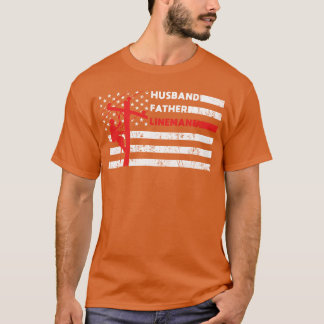 Electric Cable Lineman Husband Pater Vater Vathers T-Shirt