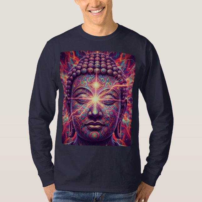 Electric Chakra Buddha - Psychedelic Enlightenment T-Shirt (Vorderseite)