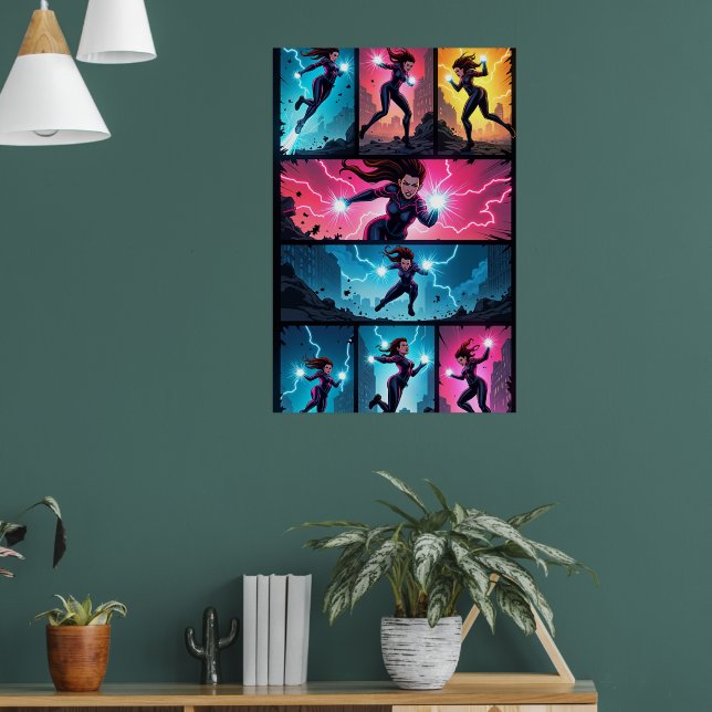 Electric Chaos Pop Art Poster (Wohnzimmer 1)