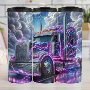 Electric Chrome Semi Truck Blitzschlag Thermosbecher